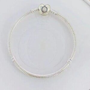Pandora Moments Heart Clasp Snake Chain Bracelet Silver